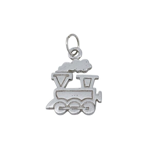 Vintage Sterling Silver 925 Train Engine Charm Pendant - Picture 1 of 5